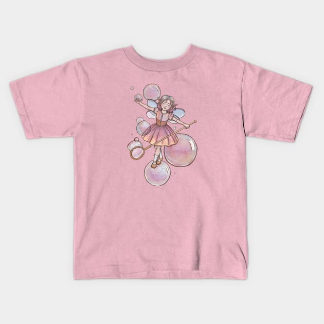 Bubble Fairy Kids T-Shirt by MarinaIllustration